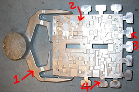 die cast gates, overflows, and burrs
